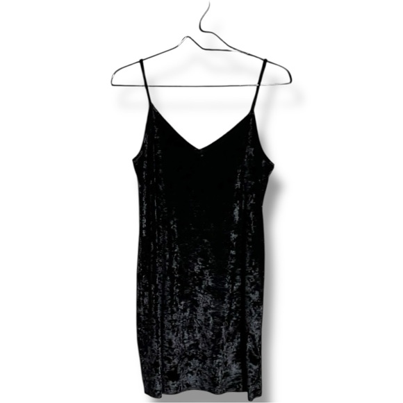 Hollister Black Velvet Sleeveless Adjustable Straps Soft Mini Slip Dress - Picture 13 of 16